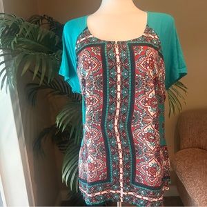 Lucky Brand plus size short sleeve cotton top